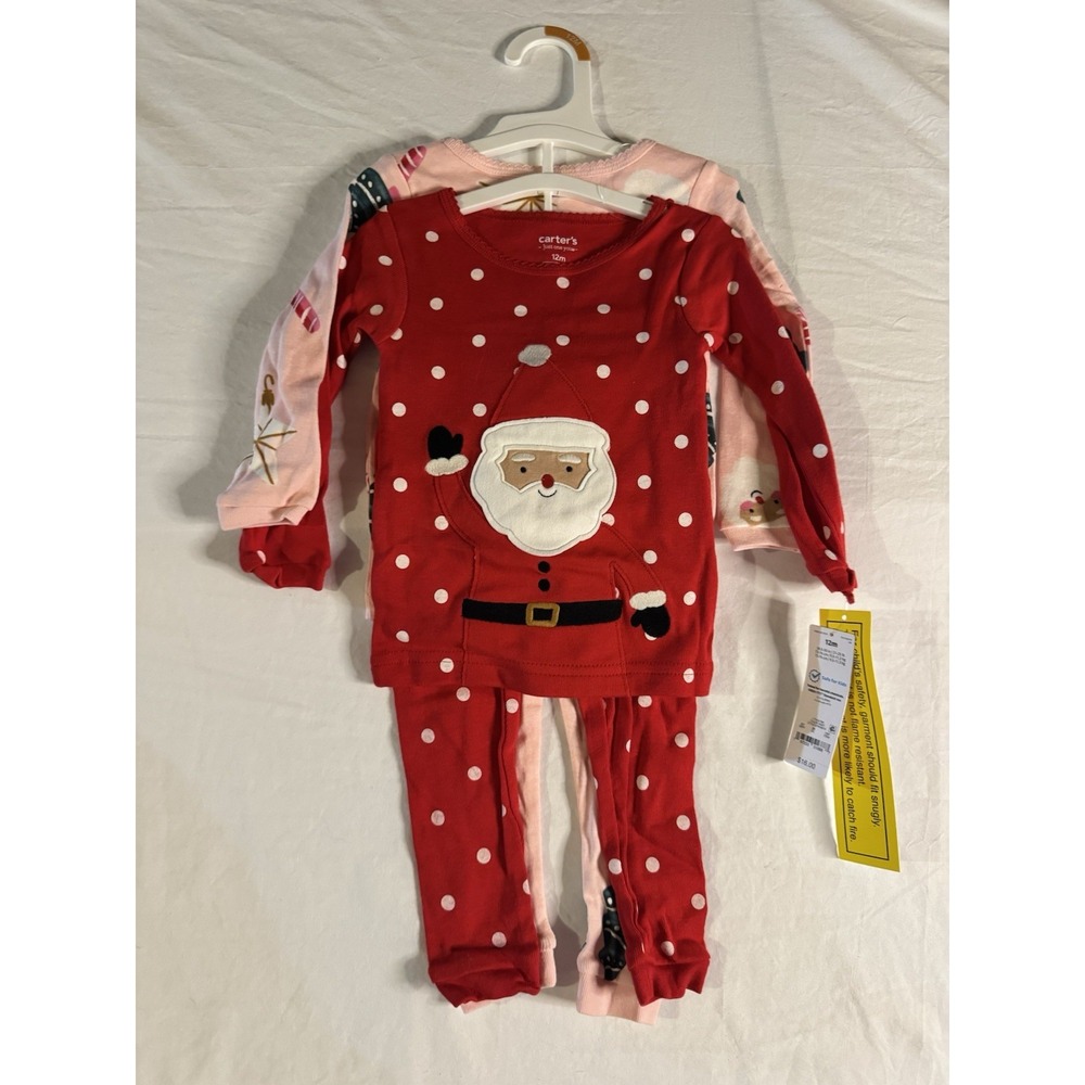 12 Month Holiday Pajamas for Girls Long Sleeve Christmas Pajamas